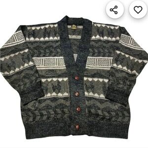 Vintage Tejidos Ruminahui Grey Wool Cardigan